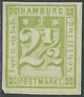 1864 GERMANIA ANTICHI STATI AMBURGO 2 1/2 S SENZA GOMMA - RB16-4 - Hamburg