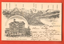 MYE-18 Litho Gruss Vom Beatenberg . Pionier. Gelaufen 1902 Mit Linear Stempel St.Beatengerg-Station - Beatenberg