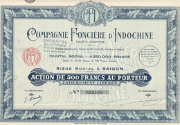 Indochine - Compagnie Foncière D'Indochine - A De 500 Frs / 1926 - Azië