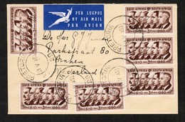 SOUTH AFRICA.   Scott # 235 (6) ON 1960 FIRST DAY COVER AIRMAIL To NETHERLANDS (31/18/1960) (OS-548) - FDC