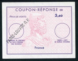 COUPON-REPONSE (E) "3,60 - PARIS-LOUVRE-RP" - Cupón-respuesta