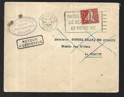 Algérie  Lettre Du 24 05 1935  D'Alger Pour La Redoute Retour à L' Envoyeur - Briefe U. Dokumente