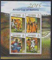 Africa Cup Of Nations Soccer Football Solomon Islands MNH M/S Of 4 Stamps 2015 - Fußball-Afrikameisterschaft