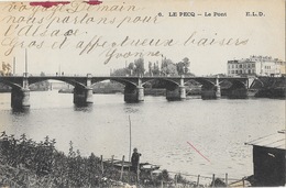 Le Pecq (Seine-et-Oise) Le Pont Sur La Seine, Pêcheur - Carte E.L.D. N° 6 - Le Pecq