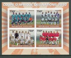 Africa Cup Of Nations Soccer Football Togo MNH Imperf M/S Of 4 Stamps 2010 - Africa Cup Of Nations