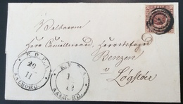 1851 4RBS Thiele SNOW STORM? TWO ! DIFF. AALBORG Cds 29.11 & 1.12 Cover > Løgstør (Denmark Dänemark Zwiebeln Onion Brief - Covers & Documents