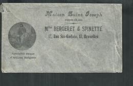 Enveloppe De La Maison Saint Joseph Melles Bergeret Et Spinette à Bruxelles (Belgique) Spécialité D'articles Religieux - Matériel Et Accessoires