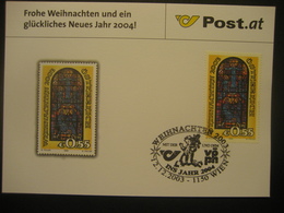 Österreich- Advent 1150 Wien 12.12.2003 SStp. Mit Der Post Und Dem VÖPh Ins Jahr 2004 - Covers & Documents