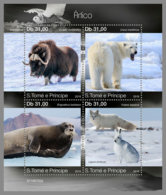 SAO TOME 2019 MNH Arctic Animals Tiere Am Nordpol Animaux D La Arctique M/S - IMPERFORATED - DH1951 - Arctic Wildlife