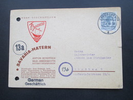 Alliierte Besetzung 1948 Firmenkarte Bavaria Matern Anton Schiffner Selb Erkersreuth - Sonstige & Ohne Zuordnung
