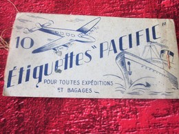 CARNET 3 Étiquettes à Bagages Neuves Transport Aviation Commerciale & Maritime Paquebot Navire  Faire Défiler Les Scans - Etichette Da Viaggio E Targhette