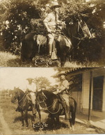 2 Real Photo Advert " The London City " Tailor In Caibarien For Workers . Gaucho . Caballo - Cuba