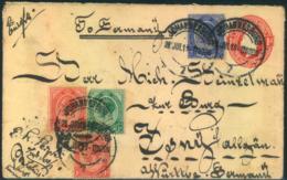 1919, Stationery Envelope With Additional Franking From JOHANNESBURG To Isny, Bavaria - Sin Clasificación