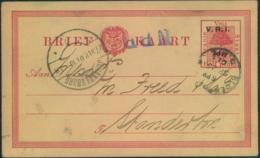 1900, "1/2 D." On "Half Penny" Stationery Card Via JOHANNESBURG To Standerton - Stato Libero Dell'Orange (1868-1909)