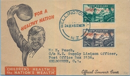 1946 , NUEVA ZELANDA , WELLINGTON - MELBOURNE , CHILDREN'S HEALTH , SALUD - Storia Postale