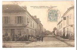 CPA 60 NOGENT Sur OISE (Les VIERGES) - Carrefour Des Trois Rois & Rue Faidherbe - Café Basset Sougy  Belle Animation - Nogent Sur Oise