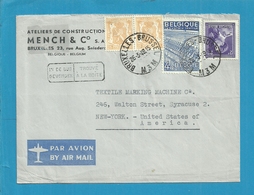 693+710+771 Op Brief Per Luchtpost (aviuon) Met Stempel BRUXELLES Naar U.S.A. , Stempel TROUVE A LA BOITE - 1948 Export