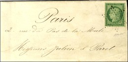 Etoile / N° 2 Belles Marges Sur Lettre De Paris Pour Paris. Au Verso, Càd D'arrivée 4 PARIS 4 (60) 10 FEVR. 52. - SUP. - - 1849-1850 Ceres
