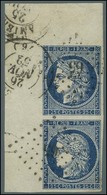 PC / N° 4 Bleu Foncé Paire Verticale Grand Cdf. 1852. - SUP. - R. - 1849-1850 Ceres