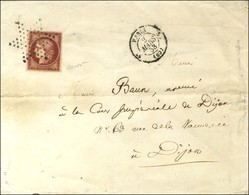 Etoile / N° 6 Très Belle Nuance Carmin Vif Proche Du Cerise Càd PARIS (60) Sur Lettre 3 Ports Pour Dijon. 1853. - TB / S - 1849-1850 Ceres