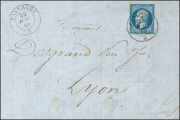 Càd Sarde FAVERGES * / N° 14 Sur Lettre Pour Lyon. 1860. - SUP. - R. - 1853-1860 Napoléon III.