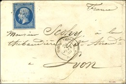 Losange GI 1 Don / N° 14 Belles Marges Càd GARDE IMPle / 1re Don 20 JUIN 59 Sur Lettre Pour Lyon. Très Belle Frappe Pour - 1853-1860 Napoleon III