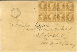 GC 3889 / N° 21 Bloc De 8 Càd T 15 ST VINCENT-DE-TYROSSE 39 Sur Lettre 3 Ports Pour Dax. 1865. - TB / SUP. - R. - 1862 Napoléon III.