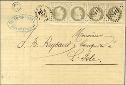 GC 1840 / N° 27 Bande De 4 Càd T 16 L'ISLE-S-LA-SORGUE (86) B. Rur C Sur Lettre Avec Texte Daté De Vaucluse Adressée Loc - 1863-1870 Napoleon III Gelauwerd