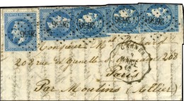 PC Du GC 2656 (Nice) / N° 29 (2) + N° 45 (3) (2 Ex Plis ; 1 Ex Def) CONV. STAT. CANNES / M.NICE (87) Sur Boule De Moulin - 1870 Ausgabe Bordeaux