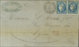 GC 5083 / N° 46 (2) Càd CONSTANTINOPLE / TURQUIE 3 MAI 71 Sur Lettre Avec Texte Pour Lyon. - SUP. - R. - 1870 Emisión De Bordeaux