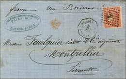 Ancre / N° 49 Nuance Saumon Belles Marges Càd BUENOS AYRES / PAQ. FR J N° 1 30 DEC. 70 Sur Lettre De Buenos Ayres Pour M - 1870 Uitgave Van Bordeaux