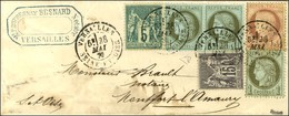 Càd T 18 VERSAILLES / SEINE-ET-OISE / N° 50 (3) + 61 + 75 + 77 Sur Lettre Pour Montfort L'Amaury. 1877. - SUP. - R. - 1871-1875 Ceres