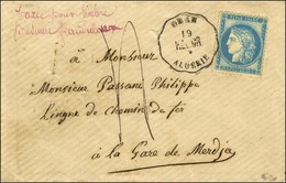 Conv Stat ORAN / ALG.OR / ALGERIE / 25c Faux D'Oran Sur Lettre Taxée 4 Pour Timbre Frauduleux Adressée à La Gare De Merd - 1871-1875 Ceres