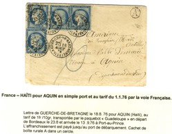 Càd T 16 LA GUERCHE-DE-BRETAGNE (34) / N° 60 (4) Sur Lettre Pour Aquin (Haïti) Par La Voie Française. 1875. - SUP. - R. - 1871-1875 Ceres