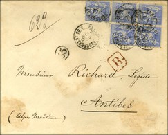 Càd PARIS / R. DU LUXEMBOURG / N° 78 Bloc De 4 + 1 Ex Sur Lettre 3 Ports Recommandée Pour Antibes. 1878. - TB / SUP. - R - 1876-1878 Sage (Typ I)
