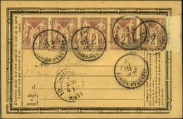 Càd T 18 PAU / BASSES PYRENEES / N° 85 Bande De 5 Bdf Sur Carte Postale Privée (IMPRIMERIE ET STEREOTYPIE). 1882. - TB. - 1876-1878 Sage (Typ I)