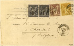Càd T 18 VALENCIENNES / NORD / N° 85 + 86 + 89 (2) Sur Lettre Pour La Belgique. 1879. - TB / SUP. - R. - 1876-1878 Sage (Type I)