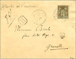Càd PARIS 105 / AVENUE LEDRU ROLLIN / N° 105 Seul Sur Lettre Recommandée Pour Grenoble. Au Recto, Mention '' Affranchie  - 1876-1878 Sage (Type I)