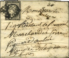 Grille / N° 3 Cursive 34 / Sens-de / Bretagne Sur Lettre Avec Texte Pour Rennes. Au Verso, Càd D'arrivée 31 DEC. 49. - T - 1849-1850 Cérès