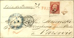 GC 532 / N° 24 Càd T 15 BORDEAUX (32) Sur Lettre Pour Varsovie Par La Voie De Prusse. 1867. - TB / SUP. - 1863-1870 Napoleon III With Laurels