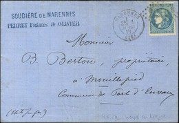 GC 2210 / N° 46 Percé En Ligne Càd T 17 MARENNES (16). 1871. - TB. - 1870 Bordeaux Printing