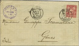 Càd ETRANGER / BORDEAUX / N° 71 Sur Lettre 3 Ports Pour Gênes. 1885. - TB / SUP. - 1876-1878 Sage (Type I)