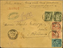 Càd T 18 ORTHEZ / BASSES PYRENEES / N° 72 (2) + 75 + 94 (2) Sur Lettre Chargée Pour Bordeaux. 1882. - TB / SUP. - 1876-1878 Sage (Type I)