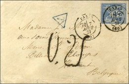 Càd PARIS (60) / N° 79 Sur Lettre Insuffisamment Affranchie Pour La Belgique. Au Recto, Taxe Tampon 0,25. 1877. - TB / S - 1876-1878 Sage (Type I)