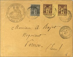 Càd L-KSAR-EL-KBIR / MAROC / N° 83 + 85 Paire Interpanneau Sur Lettre Pour Vernon. 1901. - TB. - 1876-1878 Sage (Type I)