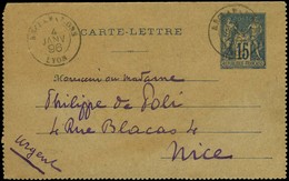 Càd RECLAMATIONS / LYON (non Signalé) Sur Entier 15c Pour Nice. 1896. - TB / SUP. - 1876-1878 Sage (Type I)