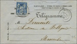 Càd T 18 MASSEUBE / GERS / N° 90 Sur Télégramme Adressé Localement. 1882. - TB / SUP. - 1876-1878 Sage (Type I)