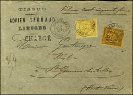 Càd CHARGEMENTS / LIMOGES / N° 90 + 93 Sur Lettre Chargée Pour St Germain Les Belles. 1886. - SUP. - 1876-1878 Sage (Type I)