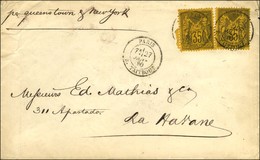 Càd PARIS / R. TAITBOUT / N° 93 (2) Sur Lettre 2 Ports Pour La Havane. 1880. - SUP. - 1876-1878 Sage (Type I)