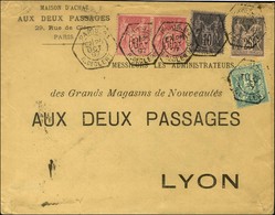 Càd Hexa De Lev. Exp. PARIS 24 / R. DE CLERY E2 / N° 75 + 89 + 97 + 98 (2) Sur Lettre Pour Lyon. 1897. - TB / SUP. - 1876-1878 Sage (Type I)